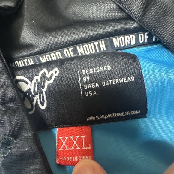 Saga Outerwear Logo Riding Crew Softshell Pullover Blue XXL Freestyle Ski - Picture 10 of 11